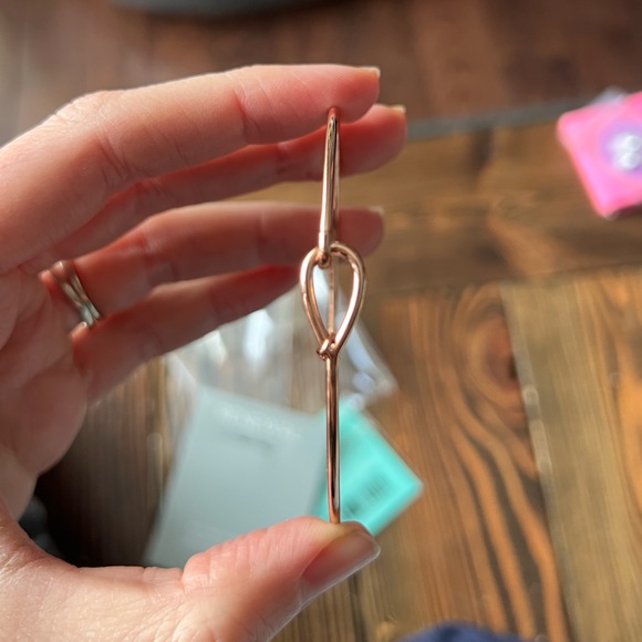 ORIGAMI OWL • rose gold teardrop bangle bracelet heart tag jewelry classy subtle - Picture 9 of 15